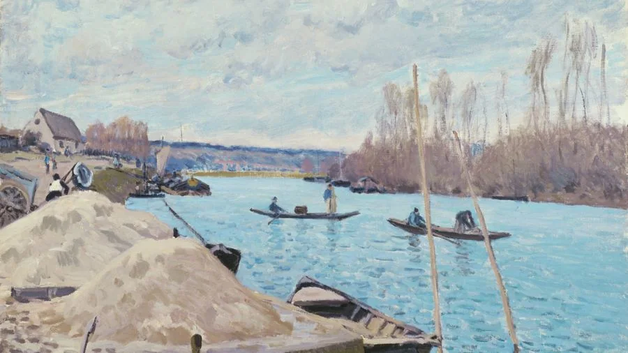 The Seine at Port-Marly, Piles of Sand, Sisley, 1875