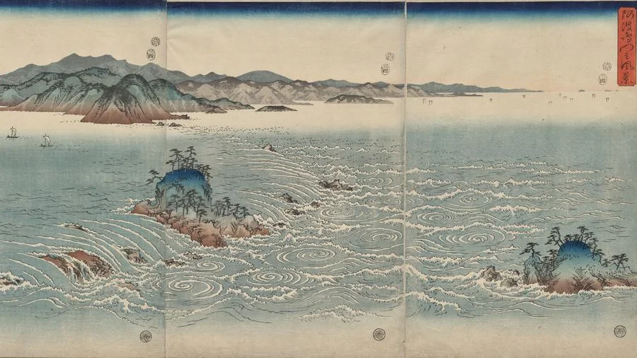 The Whirlpools of Awa, Hiroshige, 1857